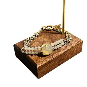 Victoria Lynn Bracelet with Champagne Aurora Borealis Cushion Cut Sworavski